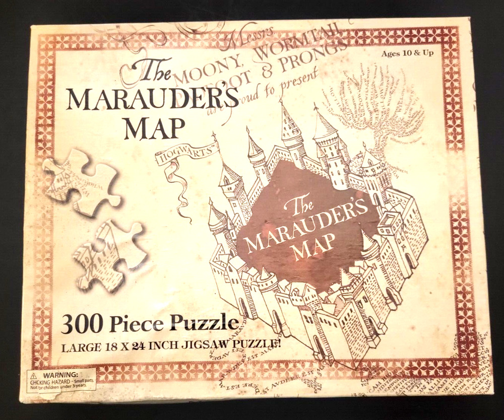 Harry Potter The Marauder's Map 300 Piece Jigsaw Puzzle COMPLETE 18x24"